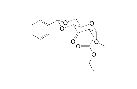 Methyl 2-deoxy-2-(2-ethoxy-2-oxoethyl)-4,6-O-(phenylmethylene)-.alpha.,D-ribohexapyranosid-3-ulose
