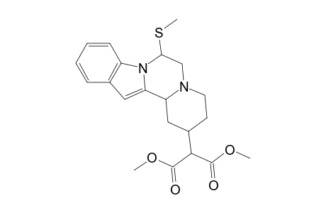 Dimethyl cis-6-(methylthio)-6,7,10,11,12,12a-hexahydro-9H-pyrido[1',2':1,2]pyrazino[4,3-a]indole-11-malonate