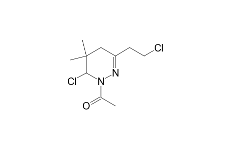 1-[6-chloro-3-(2-chloroethyl)-5,5-dimethyl-4,6-dihydropyridazin-1-yl]ethanone