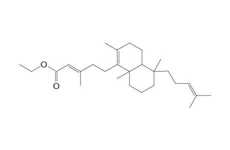 (+)-ethyl (E)-{3-methyl-5-[(1.xi.,2.xi.,4aS,5S,8aS)-3,4,4a,5,6,7,8,8a-octahydro-2,5,8a-trimethyl-5-(4'-methylpent-3'-enyl)naphthalen-1-yl]pent-2-enoate