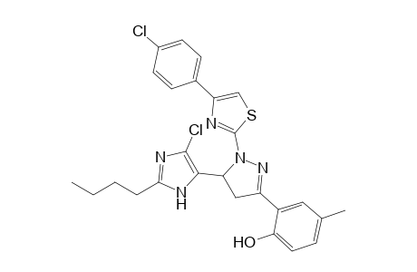 1-(4-(4'-chlorophenyl)-2-thiazolyl)-3-(2-hydroxy-5-methylphenyl)-5-(2-butyl-4-chloro-1H-imidazol-5yl)-2-pyrazoline