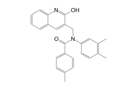 N-(3,4-dimethylphenyl)-N-[(2-hydroxy-3-quinolinyl)methyl]-4-methylbenzamide