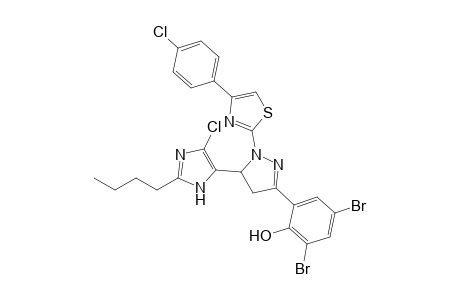 1-(4-(4'-chlorophenyl)-2-thiazolyl)-3-(3,5-dibromo-2-hydroxyphenyl)-5-(2-butyl-4-chloro-1H-imidazol-5yl)-2-pyrazoline