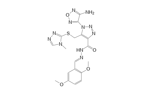 1-(4-amino-1,2,5-oxadiazol-3-yl)-N'-[(E)-(2,5-dimethoxyphenyl)methylidene]-5-{[(4-methyl-4H-1,2,4-triazol-3-yl)sulfanyl]methyl}-1H-1,2,3-triazole-4-carbohydrazide