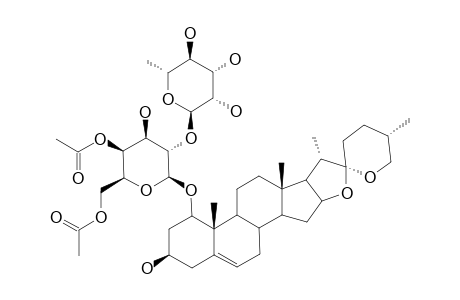 RUSCOGENIN-1-O-[O-ALPHA-L-RHAMNOPYRANOSYL-(1->2)-4,6-DI-O-ACETYL-BETA-D-GALACTOPYRANOSIDE];(25R)-SPIROST-5-ENE-1-BETA,3-BETA-DIOL-1-O-[O-ALPHA-L-RH