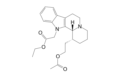 N-ETHOXY-CARBONYLMETHYL-1-ALPHA-(2-ACETOXYETHYL)-1,2,3,4,6,7,12,12B-BETA-OCTAHYDRO-INDOLO-[2,3-A]-QUINOLIZINE
