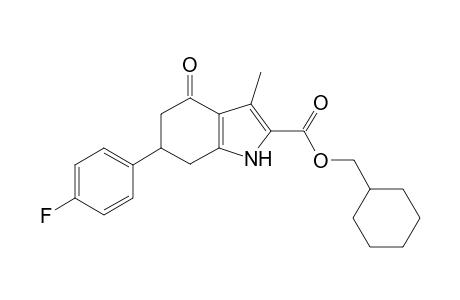 1H-Indole-2-carboxylic acid, 6-(4-fluorophenyl)-3-methyl-4-oxo-4,5,6,7-tetrahydro-, cyclohexylmethyl ester