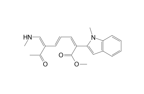 Methyl 6-acetyl-7-(methylamino)-2-(1-methyl-2-indoly)-2,4,6-heptatrienoate