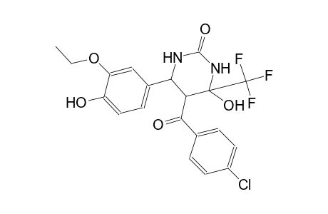 2(1H)-pyrimidinone, 5-(4-chlorobenzoyl)-6-(3-ethoxy-4-hydroxyphenyl)tetrahydro-4-hydroxy-4-(trifluoromethyl)-