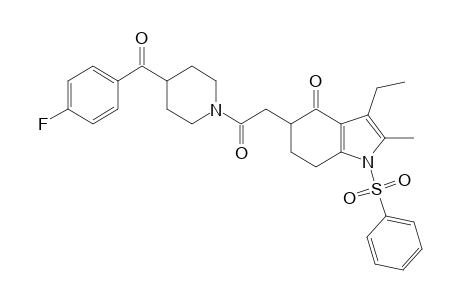 N-(1-BENZENESULFONYL-3-ETHYL-2-METHYL-4-OXO-4,5,6,7-TETRAHYDRO-5-INDOLYLACETYL)-4-(PARA-FLUOROBENZOYL)-PIPERIDINE