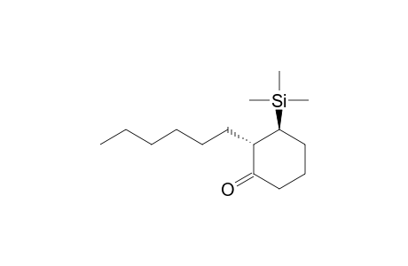 Cyclohexanone, 2-hexyl-3-(trimethylsilyl)-, trans-