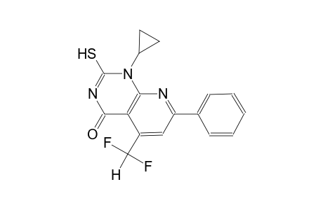 pyrido[2,3-d]pyrimidin-4(1H)-one, 1-cyclopropyl-5-(difluoromethyl)-2-mercapto-7-phenyl-