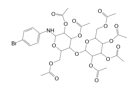 D-Glucopyranosylamine, N-(4-bromophenyl)-4-O-(2,3,4,6-tetra-O-acetyl-.beta.-D-galactopyranosyl)-, 2,3,6-triacetate