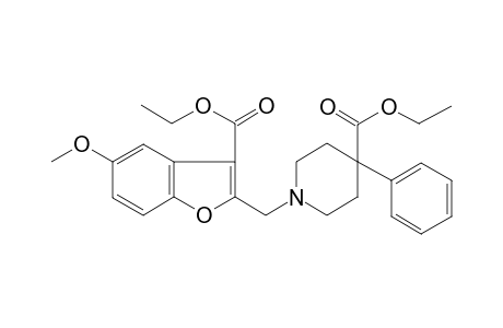 Ethyl 1-{[3-(ethoxycarbonyl)-5-methoxy-1-benzofuran-2-yl]methyl}-4-phenylpiperidine-4-carboxylate
