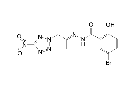 5-bromo-2-hydroxy-N'-[(E)-1-methyl-2-(5-nitro-2H-tetraazol-2-yl)ethylidene]benzohydrazide