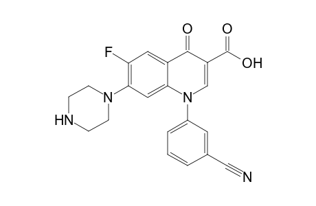 1-(m-Cyanophenyl)-7-(piperazin-1'-yl)-3-(hydroxycarnonyl)-6-fluoro-1,4-dihydro-4-quinolone