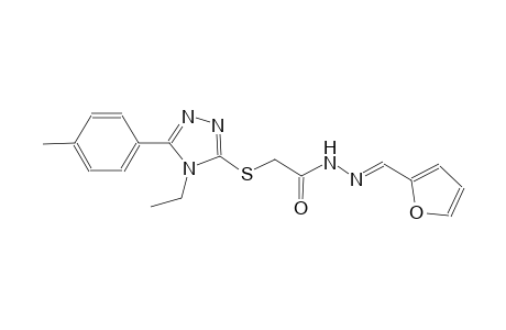 2-{[4-ethyl-5-(4-methylphenyl)-4H-1,2,4-triazol-3-yl]sulfanyl}-N'-[(E)-2-furylmethylidene]acetohydrazide