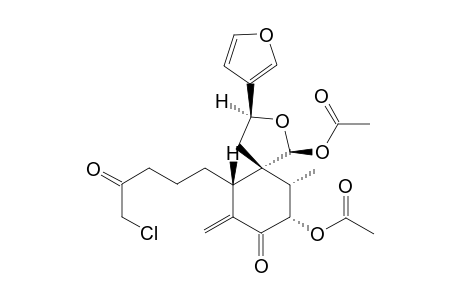7.alpha.-Acetoxy-18-chloro-15,16-epoxy-4,6-dioxy-4,5-seco-neocleroda-5(19),13(16),14-triene - 20-Acetyl - 20,12-Hemiacetal