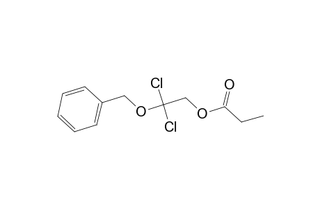 Ethanol, 2,2-dichloro-2-(phenylmethoxy)-, propanoate