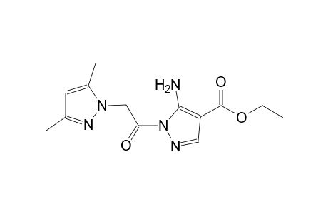 1H-pyrazole-4-carboxylic acid, 5-amino-1-[(3,5-dimethyl-1H-pyrazol-1-yl)acetyl]-, ethyl ester