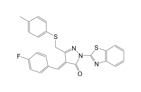 (4E)-2-(1,3-benzothiazol-2-yl)-4-(4-fluorobenzylidene)-5-{[(4-methylphenyl)sulfanyl]methyl}-2,4-dihydro-3H-pyrazol-3-one