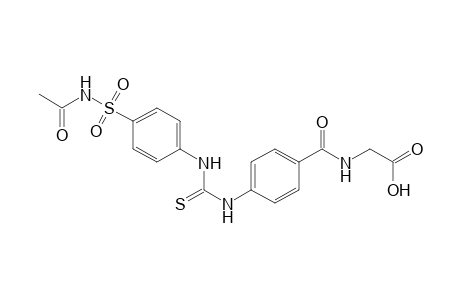 2-(4-(3-(4-(N-acetylsulfamoyl)phenyl)thioureido)benzamido)acetic acid
