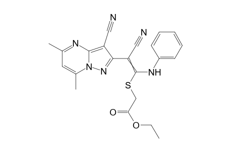 Ethyl 2-[2-cyano-2-(3-cyano-5,7-dimethyl-8-hydropyrazolo[1,5-a]pyrimidin-2-yl)-1-(phenylamino)vinylthio]acetate