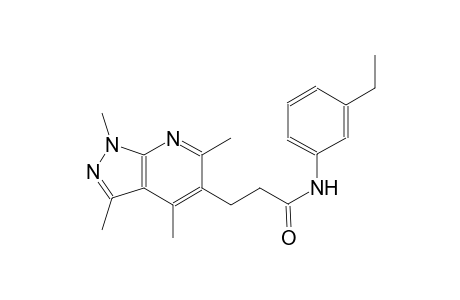 1H-pyrazolo[3,4-b]pyridine-5-propanamide, N-(3-ethylphenyl)-1,3,4,6-tetramethyl-