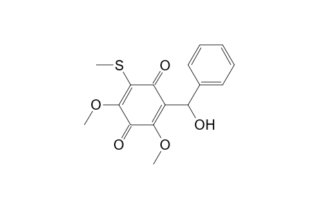 2,6-Dimethoxy-3-(methylthio)-5-(.alpha.-hydroxy-.alpha.-phenylmethyl)-1,4-benzoquinone