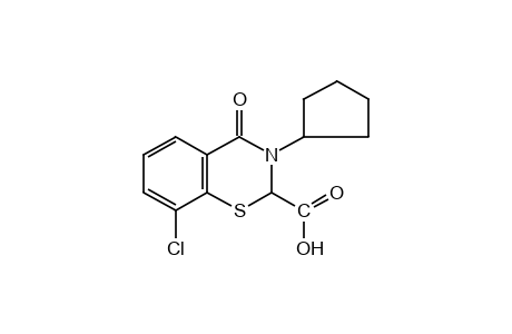 8-chloro-3-cyclopentyl-3,4-dihydro-4-oxo-2H-1,3-benzothiazine-2-carboxylic acid