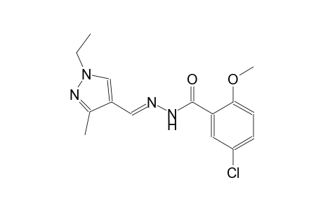 5-chloro-N'-[(E)-(1-ethyl-3-methyl-1H-pyrazol-4-yl)methylidene]-2-methoxybenzohydrazide