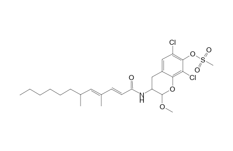 6,8-Dichloro-7-mesyloxy-1-methoxy-2-[N-(1-oxo-4m6-dimethyldodeca-2,4-dienyl)amino]-3,4-dihydro-2H-benzo[b]pyran