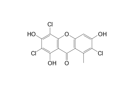 2,4,7-trichloro-1,3,6-trihydroxy-8-methyl-9-xanthenone