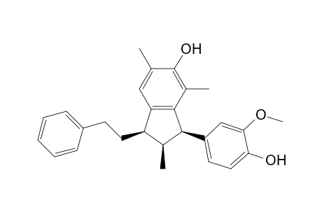 (1R*,2S*,3R*)-6-Hydroxy-1-(4-hydroxy-3-methoxyphenyl)-2,5,7-trimethyl-3-(2-phenylethyl)-2,3-dihydroindene