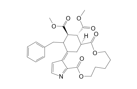 Dimethyl 1-benzyl-4,12-dioxo-1,2.alpha.,3.beta.,3a,alpha.,4,7,8,9,10,15b.alpha.-decahydro-6H,12H-benzo[11,12,13][1,7]dioxacyclotetradeca[10,9-b]pyrrolidin-2.beta.,3.alpha.-dicarboxylate