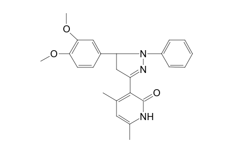 2(1H)-Pyridinone, 3-[5-(3,4-dimethoxyphenyl)-4,5-dihydro-1-phenyl-1H-pyrazol-3-yl]-4,6-dimethyl-