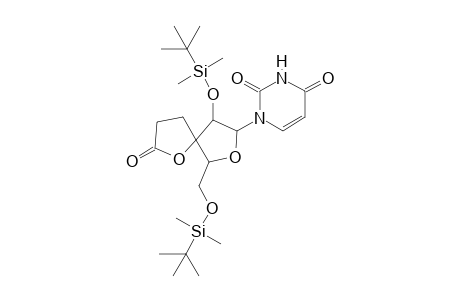1-[6-(tert-butyl-dimethyl-silyl)oxy-9-[(tert-butyl-dimethyl-silyl)oxymethyl]-2-keto-1,8-dioxaspiro[4.4]nonan-7-yl]pyrimidine-2,4-quinone