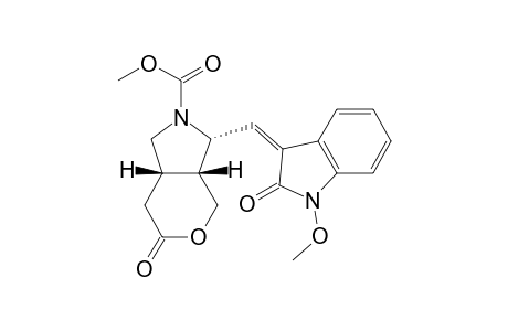 (3.alpha.,3a.beta.,7a.beta.)-(+-)-3-[(1,2-dihydro-1-methoxy-2-oxo-3H-indol-3-ylidene)methyl]hexahydro-6-oxopyrano[3,4-c]pyrrole-2(3H)-carboxylic acid methyl ester