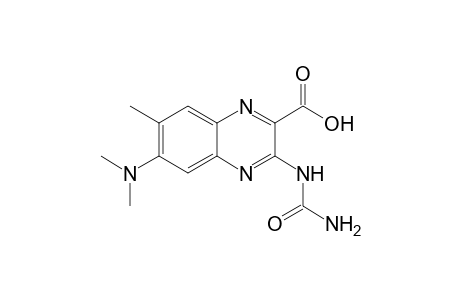 2-Quinoxalinecarboxylic acid, 3-[(aminocarbonyl)amino]-6-(dimethylamino)-7-methyl-