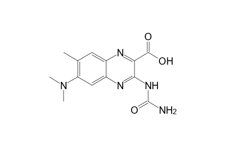 2-Quinoxalinecarboxylic acid, 3-[(aminocarbonyl)amino]-6-(dimethylamino)-7-methyl-