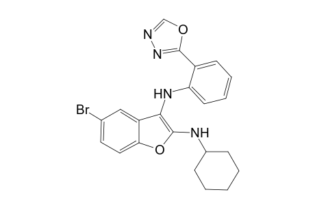 5-Bromo-N2-cyclohexyl-N3-[2-(1,3,4-oxadiazol-2-yl)phenyl]benzofuran-2,3-diamine