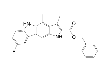 (phenylmethyl) 6-fluoranyl-1,10-dimethyl-3,9-dihydropyrrolo[3,2-b]carbazole-2-carboxylate