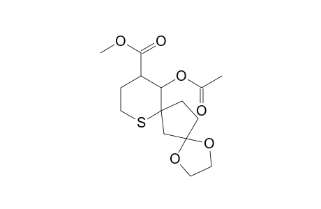 1,4-Dioxa-8-thiadispiro[4.1.5.2]tetradecane-11-carboxylic acid, 12-(acetyloxy)-, methyl ester