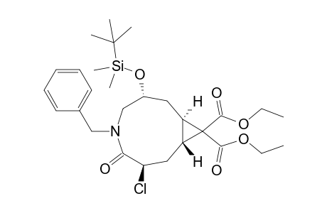 (3R,5R,6R,8R)-1-Benzyl-8-(tert-butyldimethylsilyloxy)-5,6-bis(ethoxycarbonyl)methano-3-chloroazonan-2-one