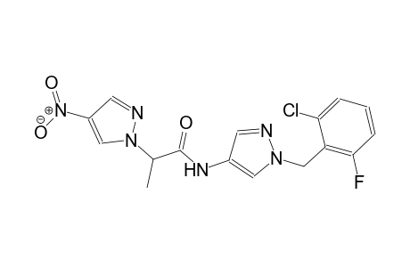 N-[1-(2-chloro-6-fluorobenzyl)-1H-pyrazol-4-yl]-2-(4-nitro-1H-pyrazol-1-yl)propanamide