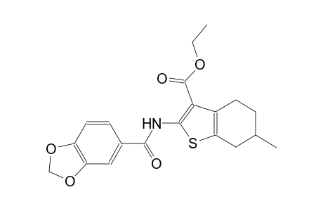ethyl 2-[(1,3-benzodioxol-5-ylcarbonyl)amino]-6-methyl-4,5,6,7-tetrahydro-1-benzothiophene-3-carboxylate