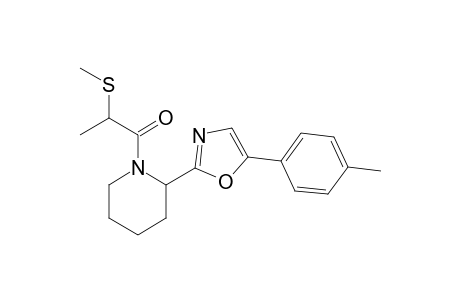 2-(methylthio)-1-(2-(5-(p-tolyl)oxazol-2-yl)piperidin-1-yl)propan-1-one