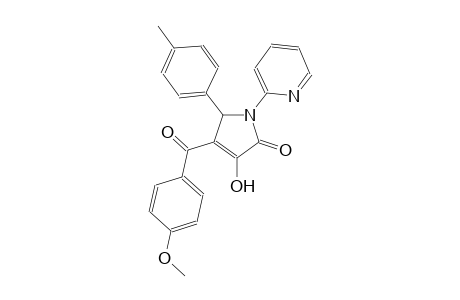 3-hydroxy-4-(4-methoxybenzoyl)-5-(4-methylphenyl)-1-(2-pyridinyl)-1,5-dihydro-2H-pyrrol-2-one