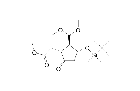(+-)4.alpha.-tert-butyldimethylsilyloxy-3.beta.-dimethoxymethyl-2.beta.-methoxycarbonylmethylcyclopentane-1-one