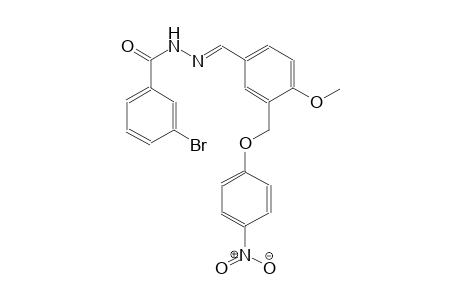 3-bromo-N'-((E)-{4-methoxy-3-[(4-nitrophenoxy)methyl]phenyl}methylidene)benzohydrazide